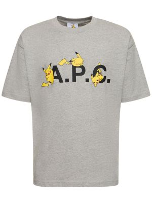 T-shirt di cotone A.p.c. grigio