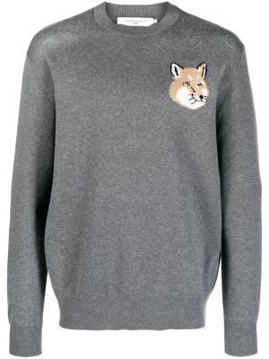 Памучен пуловер Maison Kitsuné сиво