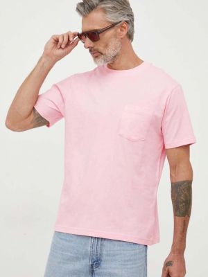 Памучна тениска с дълъг ръкав Gap розово