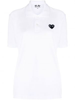 Polo majica z vzorcem srca Comme Des Garçons Play bela