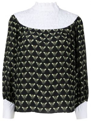 Памучна копринена блуза с принт Isolda