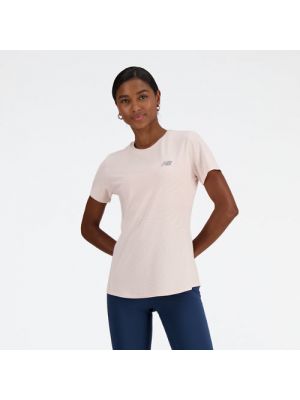 T-shirt slim en jacquard New Balance rose