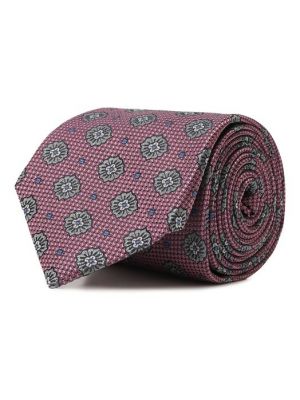 Шелковый галстук Canali розовый