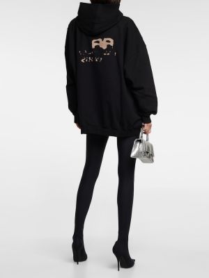 Oversize hoodie aus baumwoll Balenciaga schwarz
