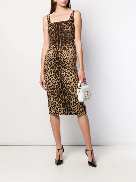 Vestido de cóctel ajustado con estampado leopardo Dolce & Gabbana