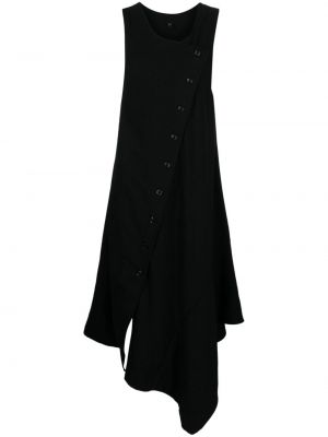 Ασύμμετρη μάλλινη φόρεμα Y's μαύρο