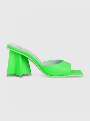 Papuci cu toc cu stele Chiara Ferragni verde