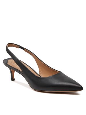 Sandále s otvorenou pätou Lauren Ralph Lauren čierna