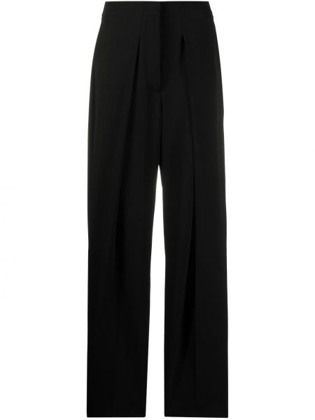 Pantalones rectos de cintura alta Stella Mccartney negro