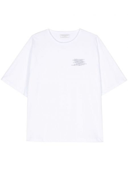 Raštuotas medvilninis marškinėliai Société Anonyme balta
