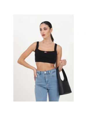 Crop top Tommy Jeans negro