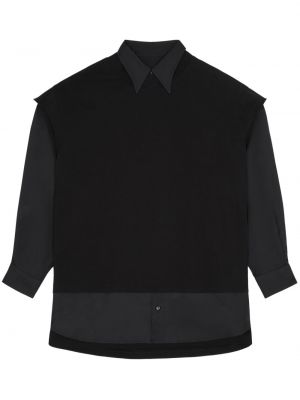 Βαμβακερό πουκάμισο Mm6 Maison Margiela μαύρο