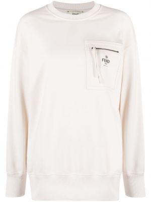 Sweatshirt aus baumwoll mit print Fendi beige