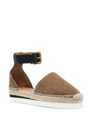 Espadrillos i mocka See By Chloe grön