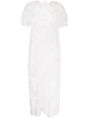 Миди рокля с дантела Yuhan Wang бяло
