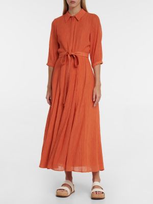 Bavlnené hodvábne midi šaty Gabriela Hearst oranžová