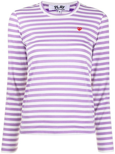 Camiseta de manga larga a rayas manga larga Comme Des Garçons Play violeta
