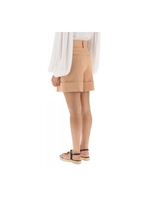 Pantalones cortos de cintura alta de algodón See By Chloé beige