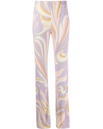 Pantalones de cintura alta con estampado Emilio Pucci violeta