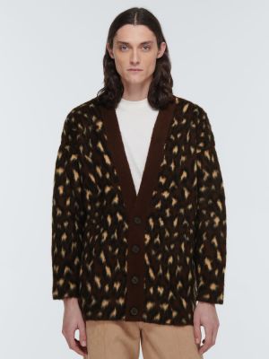Cardigan de lână cu imagine cu model leopard Alanui