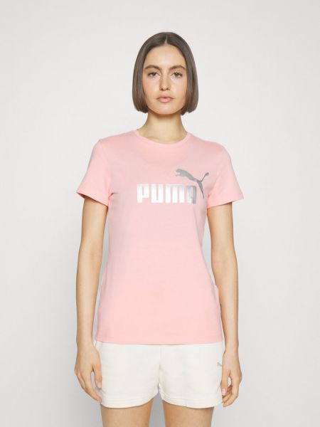 Koszulka z nadrukiem Puma różowa