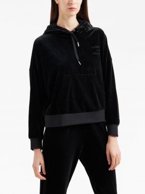 Samt hoodie mit stickerei Armani Exchange schwarz