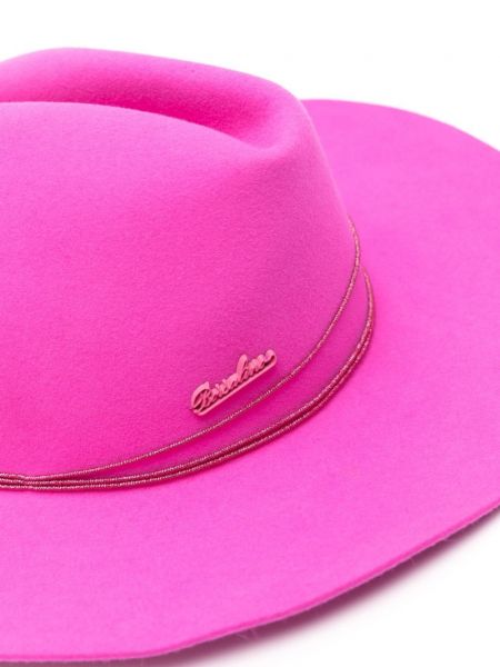 Plstěný klobouk Borsalino růžový