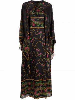 Kvetinové šaty s potlačou A.n.g.e.l.o. Vintage Cult čierna