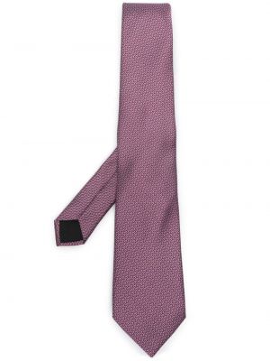 Жакардова копринена вратовръзка Lanvin розово