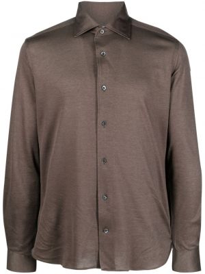 Camicia di cotone Corneliani marrone