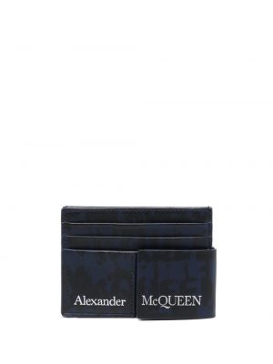 Portafoglio di pelle con stampa Alexander Mcqueen nero