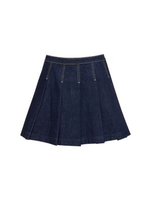 Πλισέ βαμβακερή φούστα τζιν Kenzo Paris μπλε
