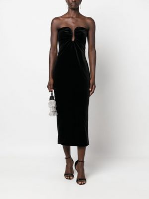 Aksamitna sukienka koktajlowa Self-portrait czarna