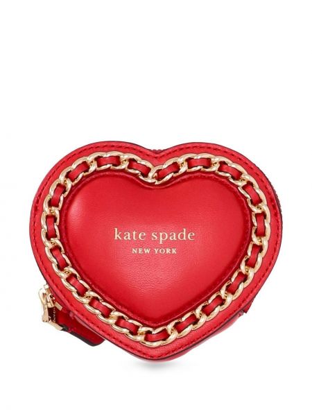 Portefeuille matelassée de motif coeur Kate Spade rouge