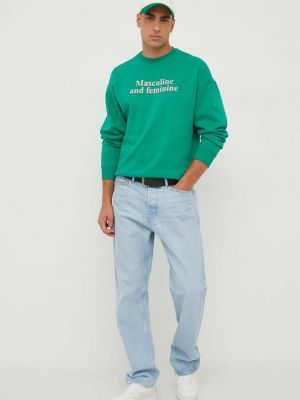Bluza z nadrukiem United Colors Of Benetton zielona