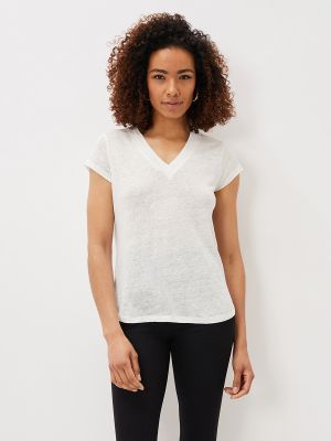 Camiseta de lino manga corta Phase Eight blanco