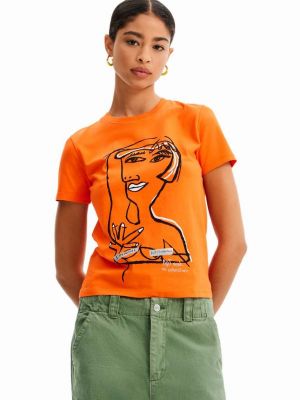 Тениска Desigual оранжево