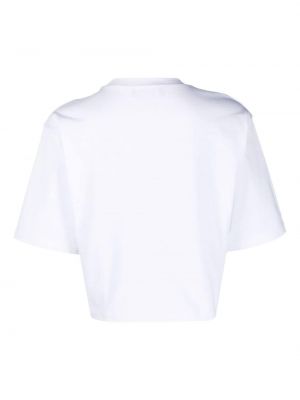 Medvilninis siuvinėtas marškinėliai Sportmax balta