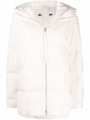 Пухено ватирано палто с пера Jil Sander бяло