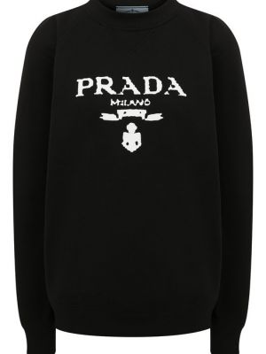 Хлопковый свитшот Prada черный