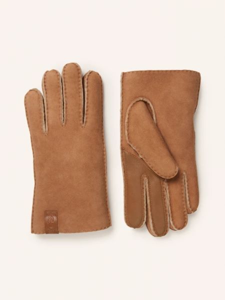 Кожаные перчатки Ugg коричневые