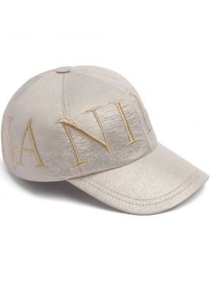 Haftowana czapka z daszkiem Nina Ricci srebrna