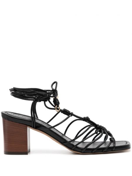 Kožne sandale s remenčićima Ulla Johnson crna