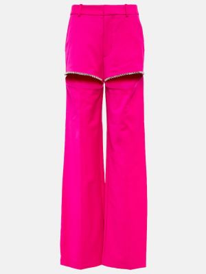 Pantaloni cu picior drept de lână Area roz