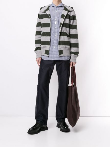Sudadera con capucha a rayas con estampado Junya Watanabe Man verde