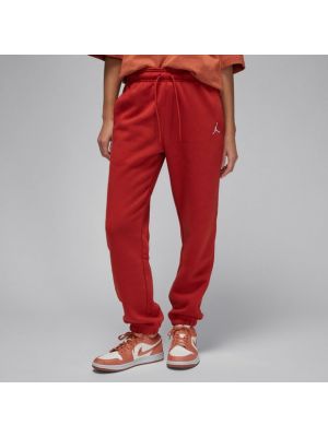 Pantalon en polaire en coton Jordan rouge