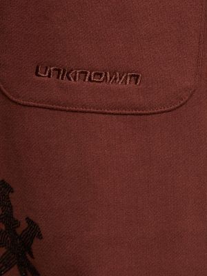 Pantaloni di cotone con cristalli Unknown marrone