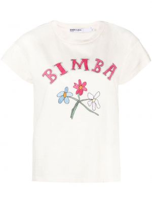 Памучна тениска с принт Bimba Y Lola бяло