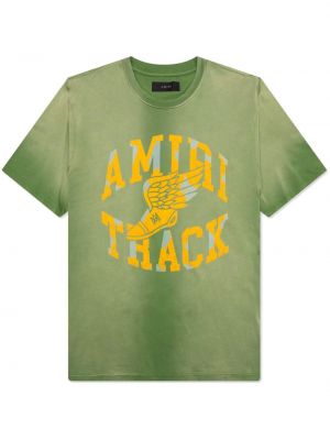 T-shirt en coton à imprimé Amiri vert