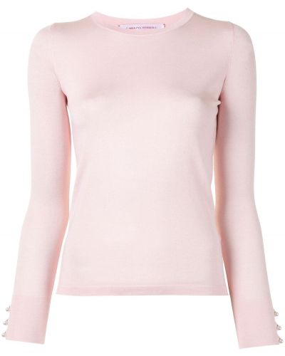 Jersey de tela jersey con apliques Carolina Herrera rosa